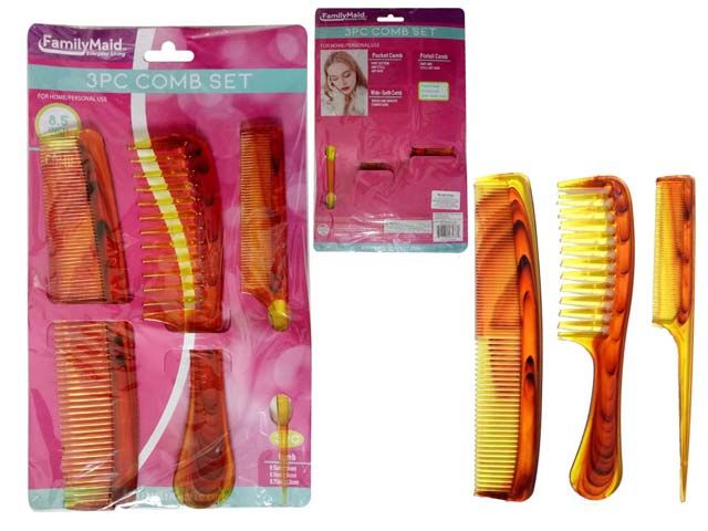 144 Pieces of 3 Piece Wide Tooth Combs