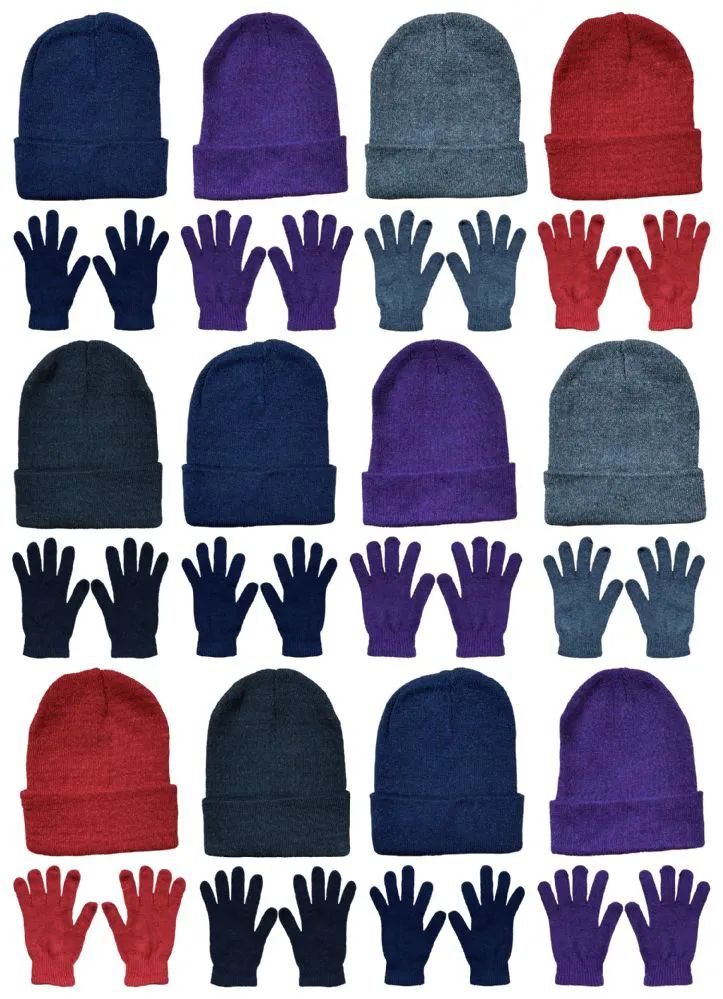 120 Sets Yacht & Smith Women's 2 Piece Hat And Gloves Set In Assorted Colors - Bundle Care Sets