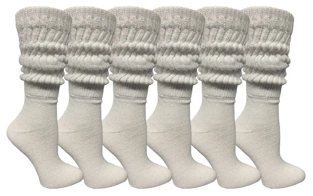 Yacht And Smith Womens Heavy Cotton Slouch Socks Solid White At 2425