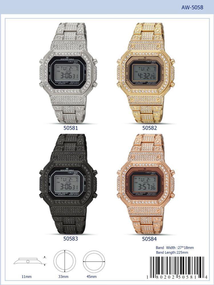 12 Wholesale Digital Watch - 50584 assorted colors - at -  wholesalesockdeals.com