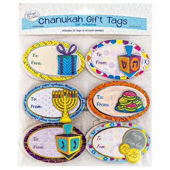 65 Pieces of Chanukah Gift Tags 12ctself Adhesive Assorted