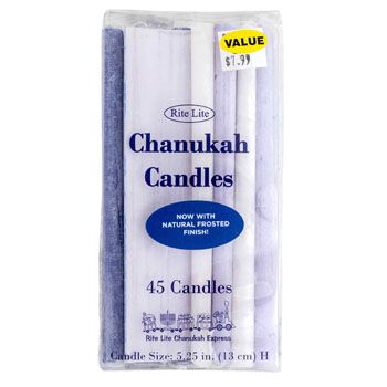 24 Pieces of Chanukah Candles 45ct Frosted