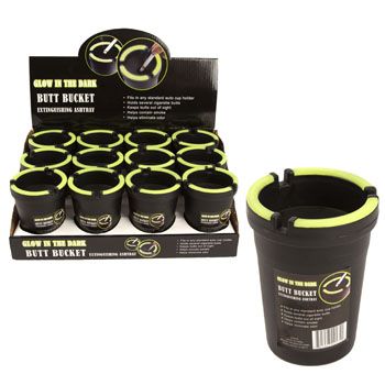 24 Pieces of Ashtray Auto Butt Bucket W/gid Lid In 12pc Pdq