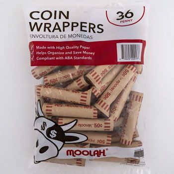 50 Pieces of Coin Wrappers - Penny 36ct