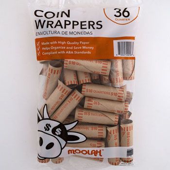 50 Pieces of Coin Wrappers - Quarters 36 ct