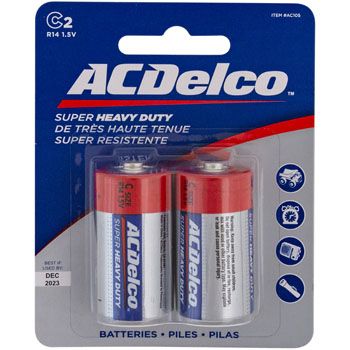 48 Pieces of Batteries C 2pk Heavy Duty Ac Delco On Blister Card