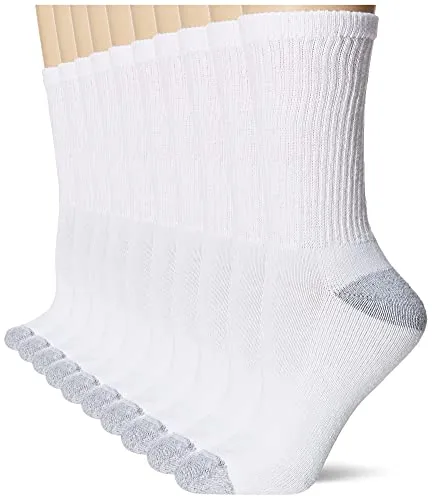 60 Wholesale Yacht & Smith Womens White Crew Socks With Gray Heel And Toe, Sock Size 9-11 Cotton