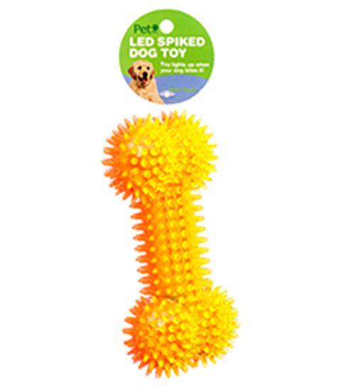 48 Wholesale Led Spiked Dog Toy Assorted Color