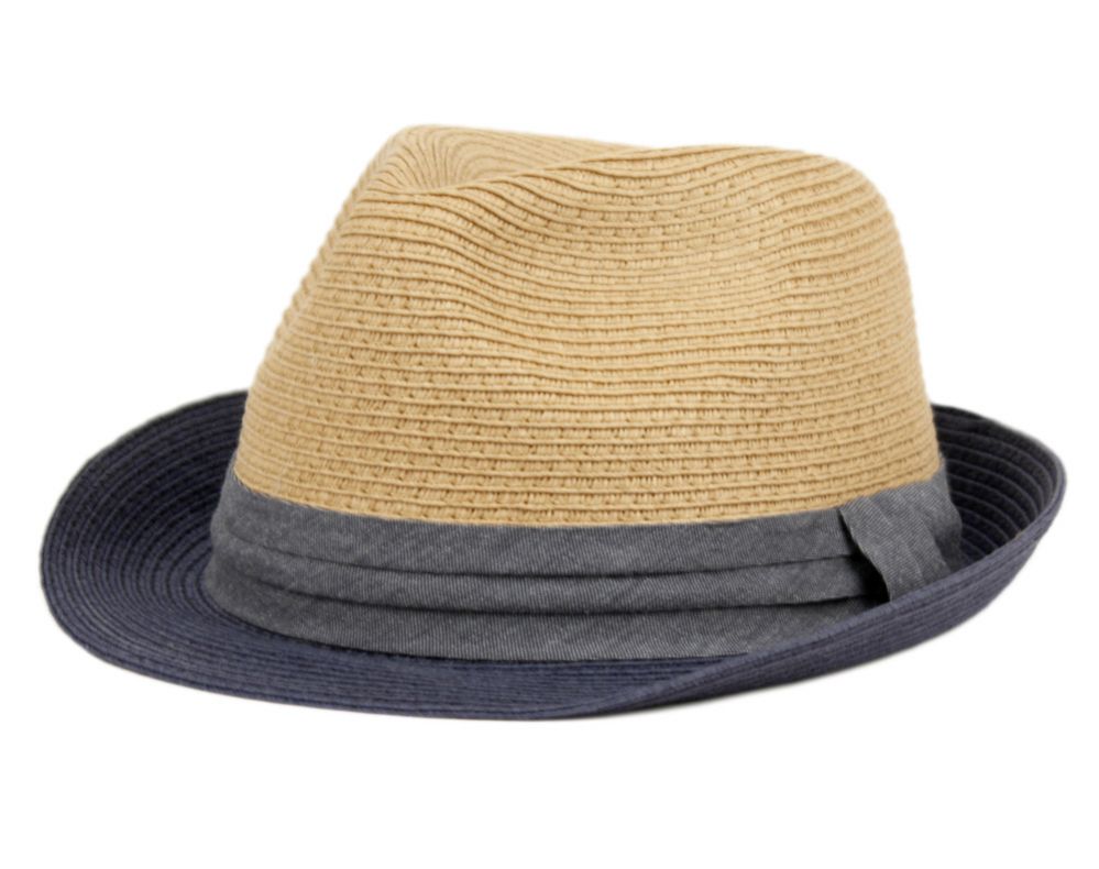12 Pieces of Kids Paper Straw Fedora Hats With Band