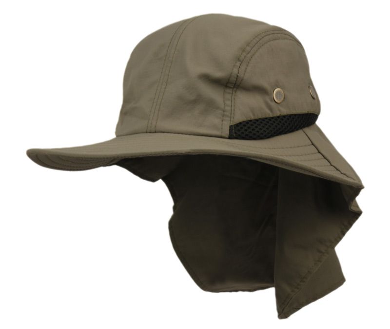 12 Pieces Outdoor Fishing Camping Cap With Neck Flap Cover Color Olive -  Cowboy & Boonie Hat - at 