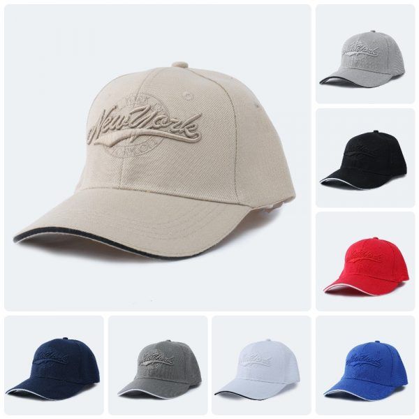 6 Pieces of Men Caps Logo New York Minimalist