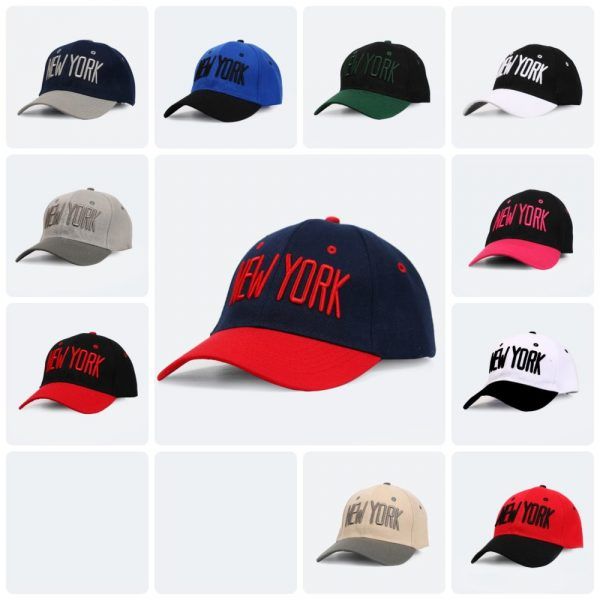 6 Pieces of Men Caps Logo New York Bi-Color