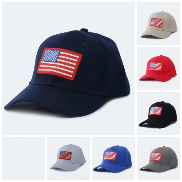 6 Pieces of Men Caps USA Flag