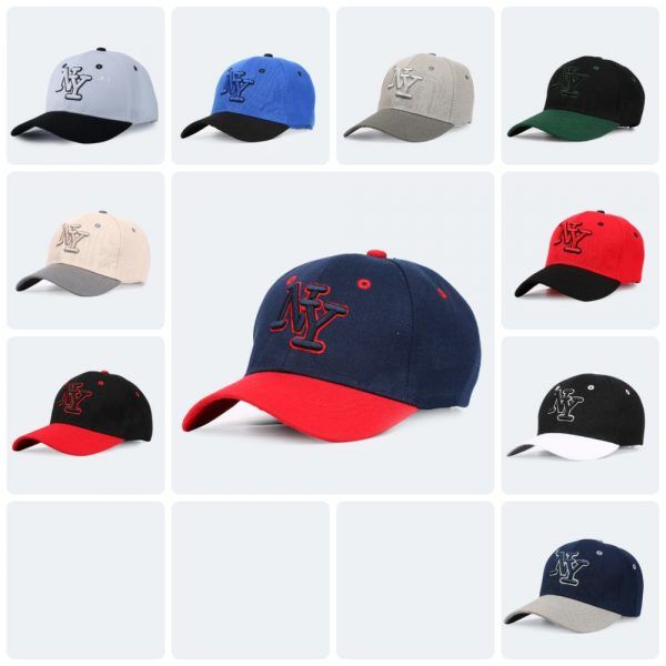 6 Pieces of Men Caps NY Dual Solid Color