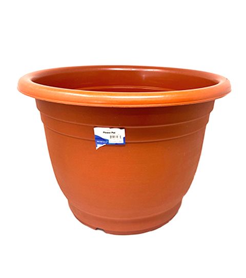 24 Wholesale Large Plastic Planter With Tray 14x12.5 Inch