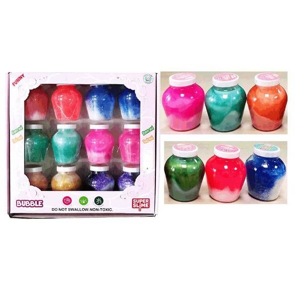 48 Wholesale Colorful Putty Slime In Jar