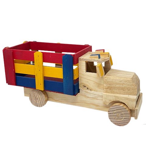 12 Wholesale Toy Wooden Truck With Color Medium