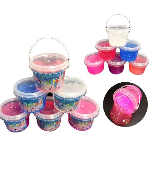 36 Wholesale 500g Double Color Pearl Slime Bucket