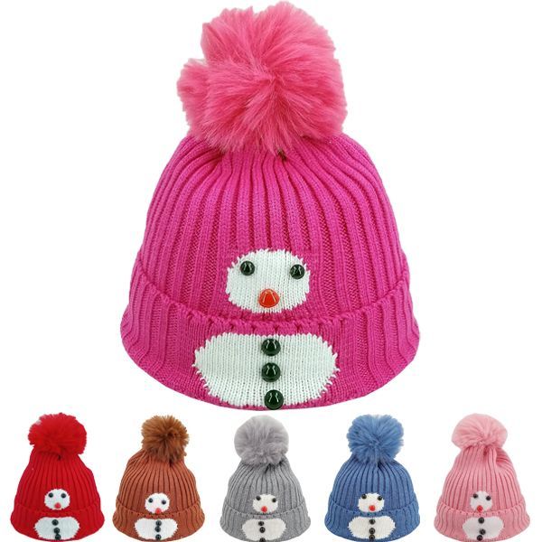 24 Wholesale Kid's Snowman Winter Hat