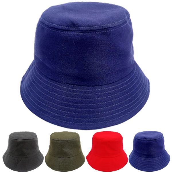 24 Bulk Solid Color Bucket Hat