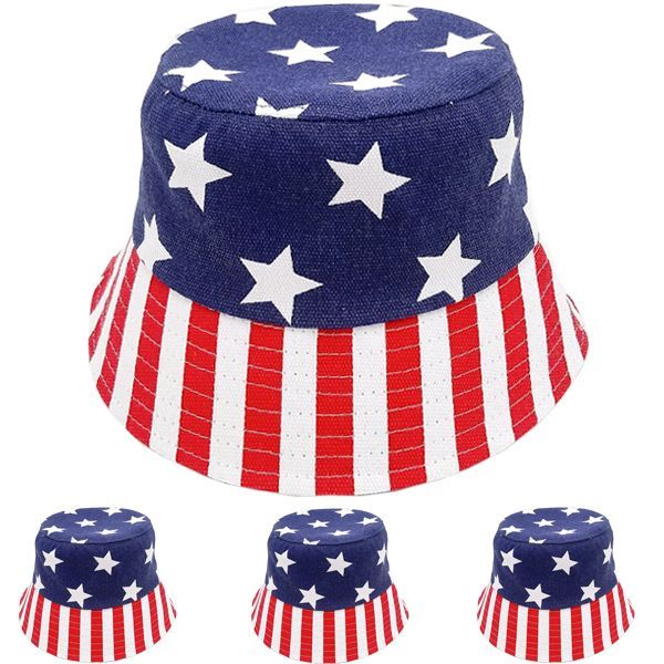 24 Bulk American Flag Bucket Hat