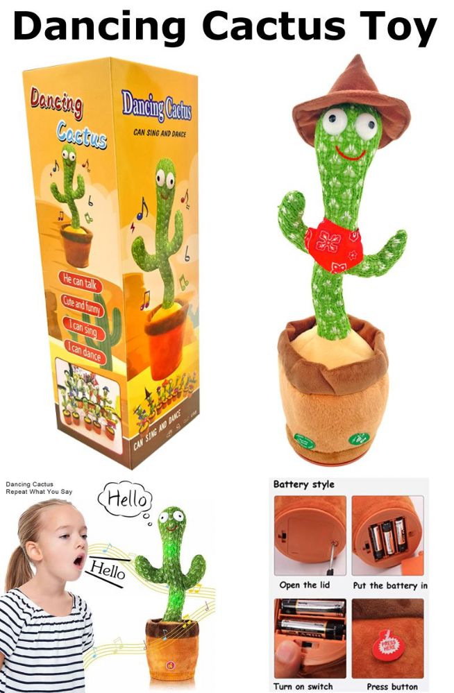 3 Wholesale Cowboy Style Dancing Cactus Toy