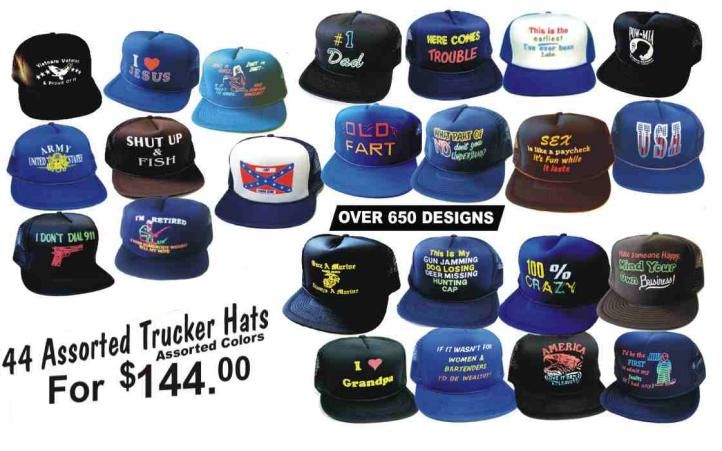 144 Pieces of Mesh Printed Hat Sale