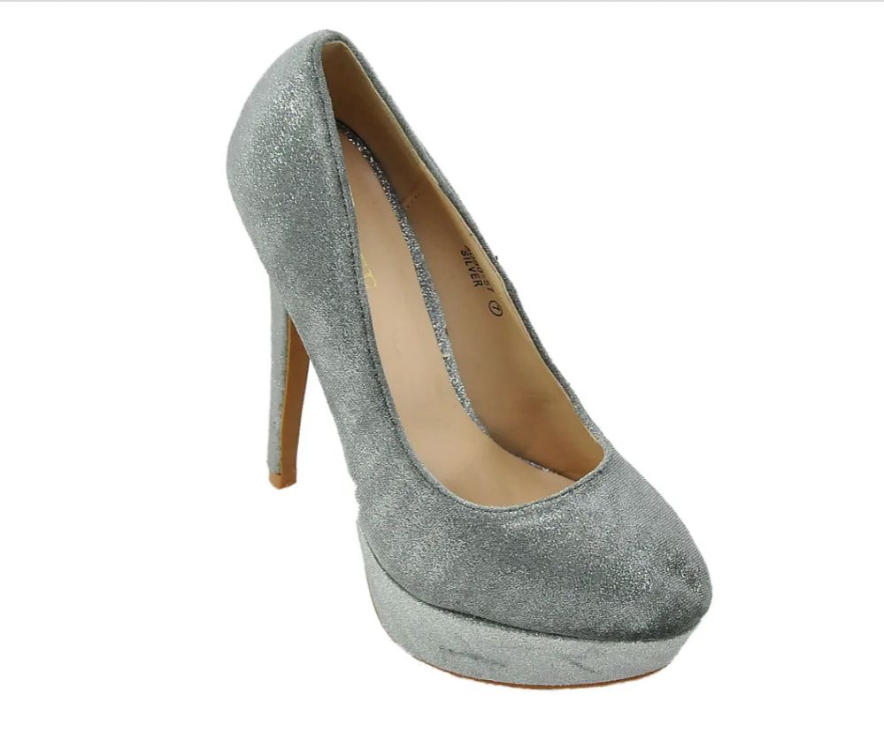 12 Wholesale Womens High Heel Shoes Color Silver