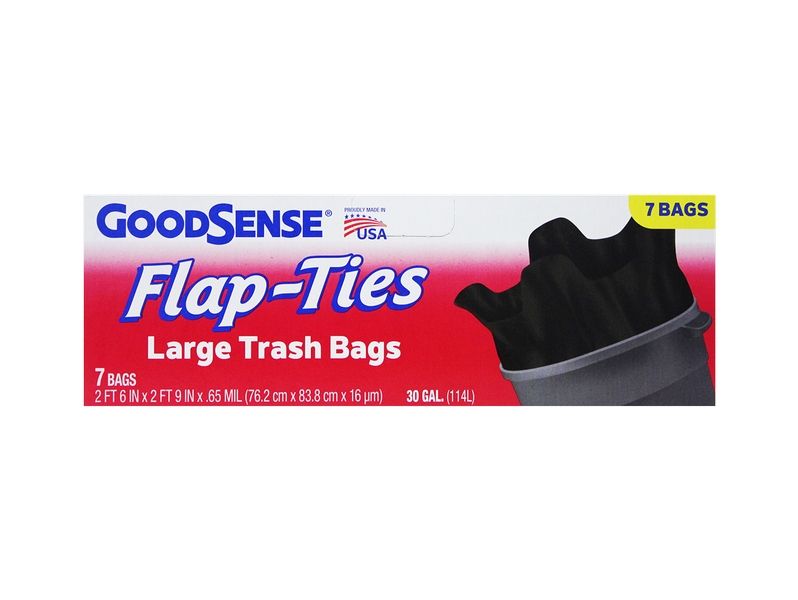 12 Pieces of 7 Count 30 Gallon Good Stuff Flap Ties Large Trash
