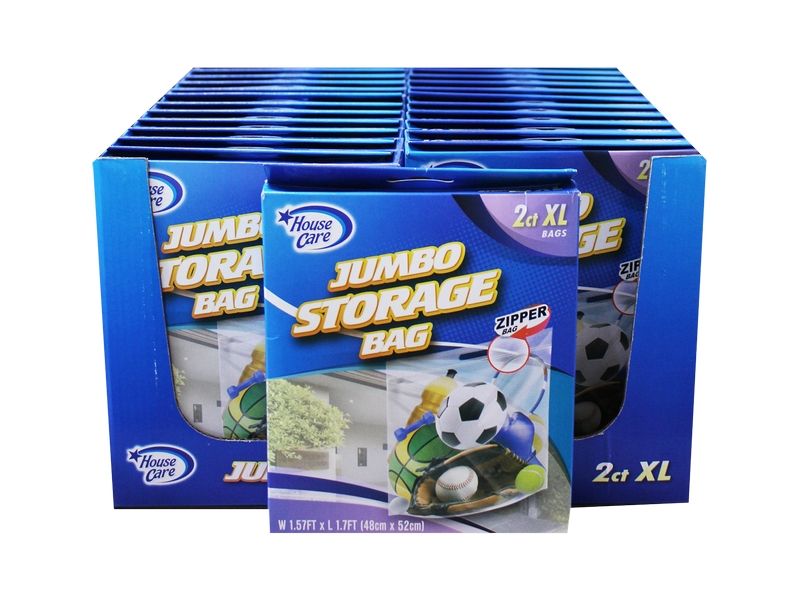 24 Pieces of 2 Count X-L Storage Zip Bags With Display