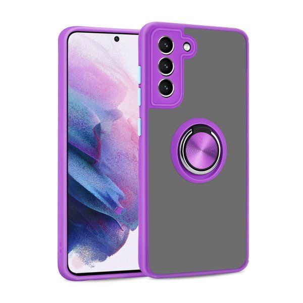12 Pieces of Tuff Slim Armor Hybrid Ring Stand Case For Samsung Galaxy A42 5g In Purple