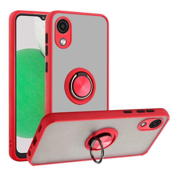 12 Wholesale Tuff Slim Armor Hybrid Ring Stand Case For Samsung A03 Core In Red