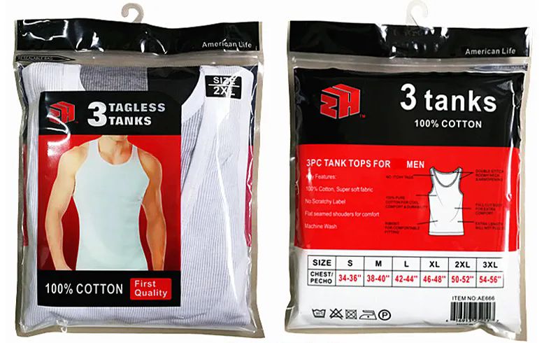 24 Pieces of Men's T-Shirts Tagless Tanks Size S 3pack