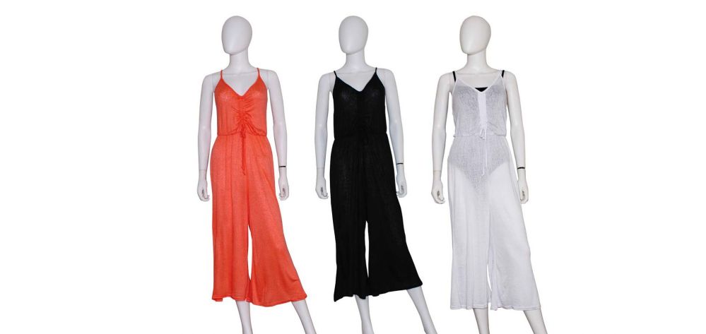 36 Wholesale Women's High Fashion Mesh CoveR-Up Jumpsuits - Assorted Colors  - Sizes SmalL-xl - at - wholesalesockdeals.com