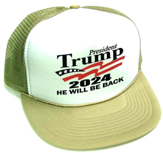 24 Pieces of President Trump 2024 Caps - White Front Tan