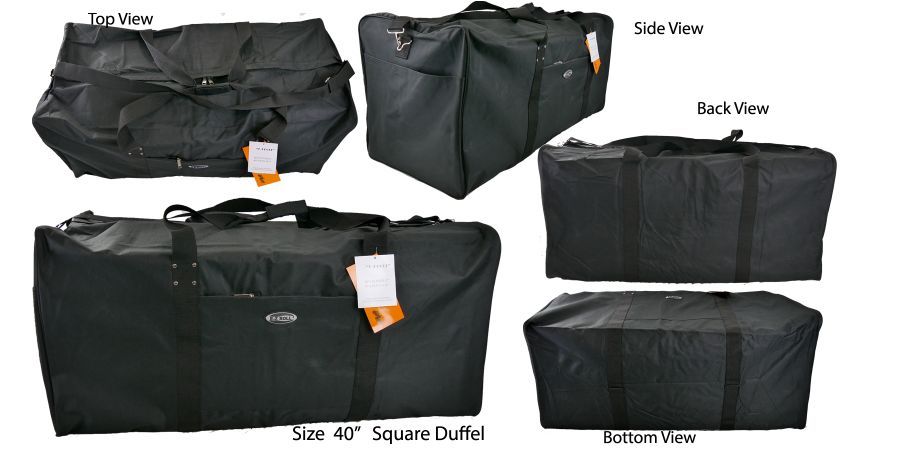 12 Pieces of E-Z Roll" 40" Square Duffle Bag In Black