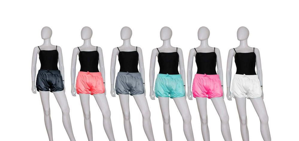36 Pieces Junior Athletic Metellic Active Wear Shorts - Assorted Colors - Sizes SmalL-xl - Womens Active Wear