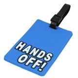 50 Pieces of "hands Off" Luggage Tag Blue Color