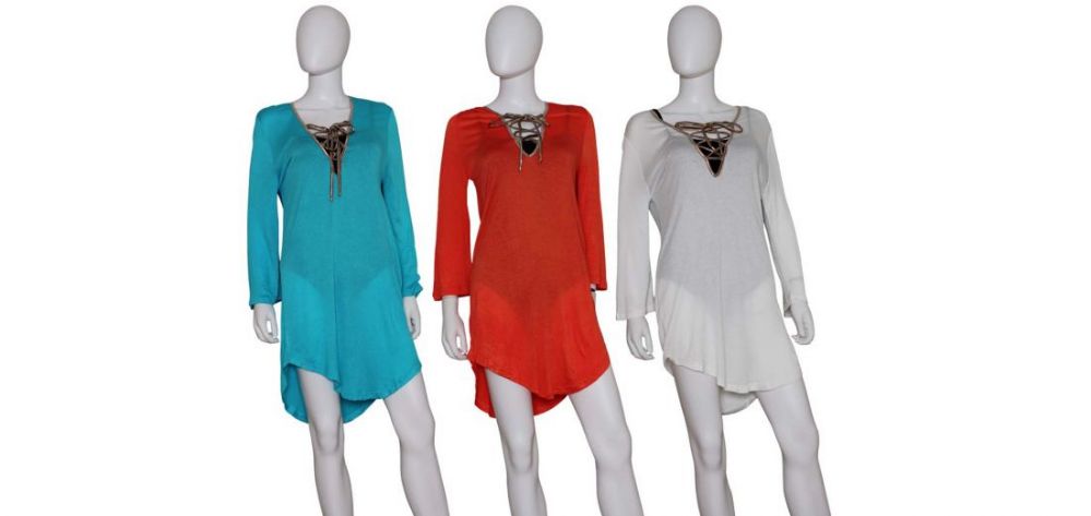36 Wholesale Women's Fashion Dress CoveR-Ups W/ Metallic LacE-Up Front -  Assorted Colors - Sizes SmalL-xl - at - wholesalesockdeals.com