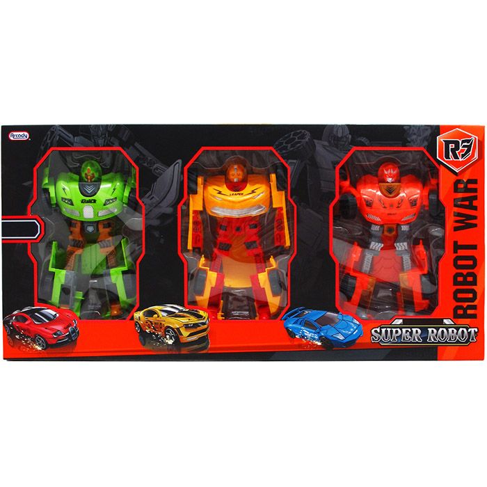 9 Pieces of 3pc 7.5" Transforming Robots In Window Box
