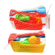 48 Pieces of 7.75 Inch Sand Boat With 6 Sand Tools In Net Bag With Hand