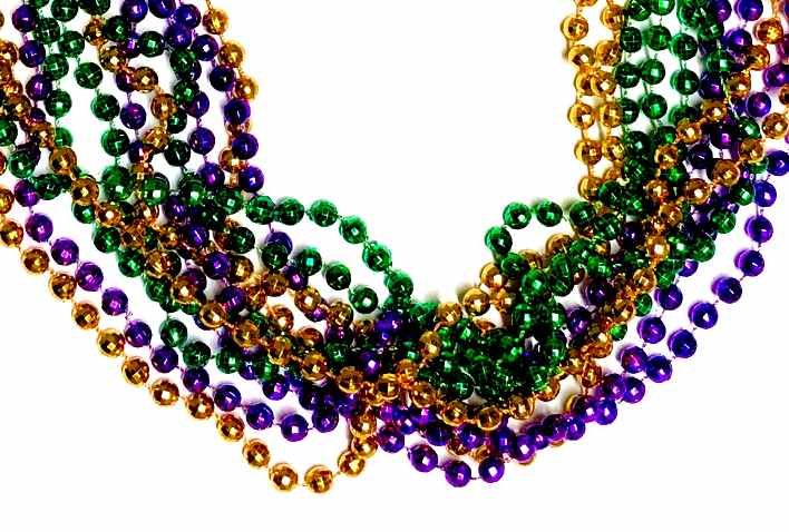144 Wholesale Disco Ball Bead Mardi Gras Necklace, 32" Length