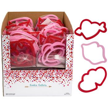 20 pieces of Cookie Cutter Valentine 6pc Plastic In 20pc Pdq Meshbag/ht