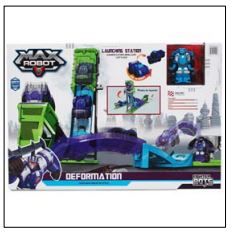 12 Pieces of 3" Transforming Robot Track Launcher In Color Box