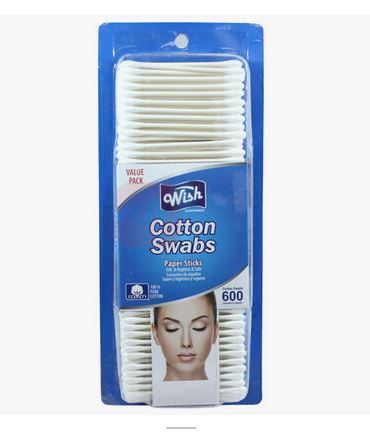 48 Packs of Wish Cotton Swabs Paper 600ct