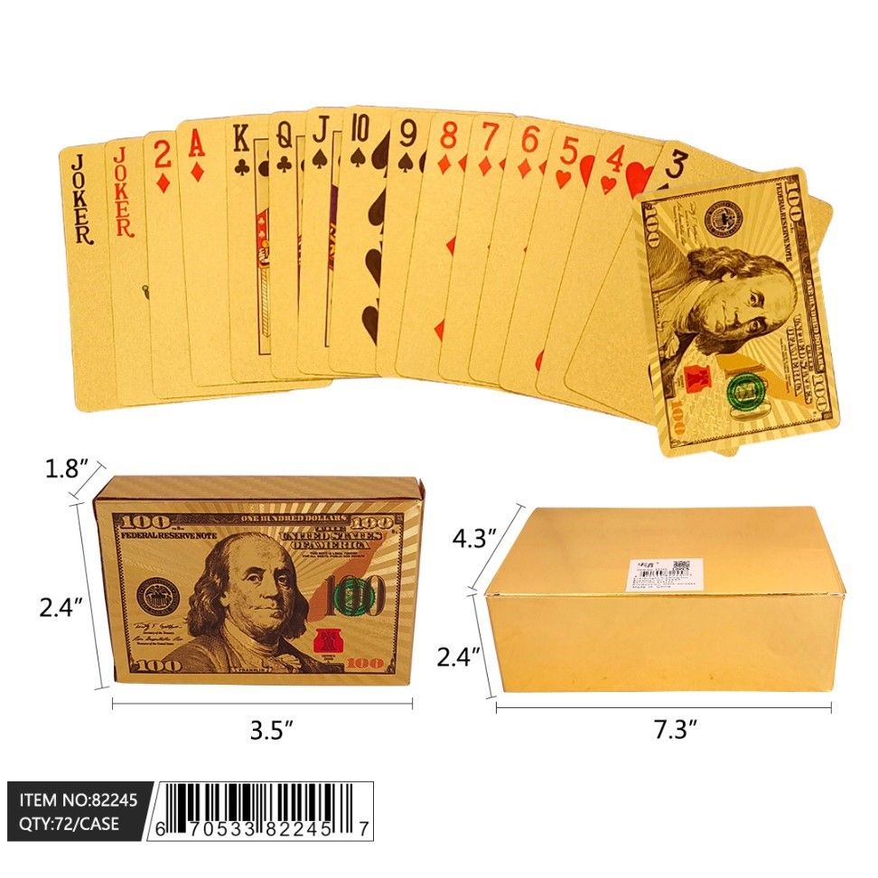 80 Pieces of 2.5" Golden Color Playing Card