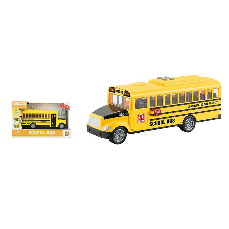 12 Wholesale 1:16 School Bus With Light & Sound (yellow)