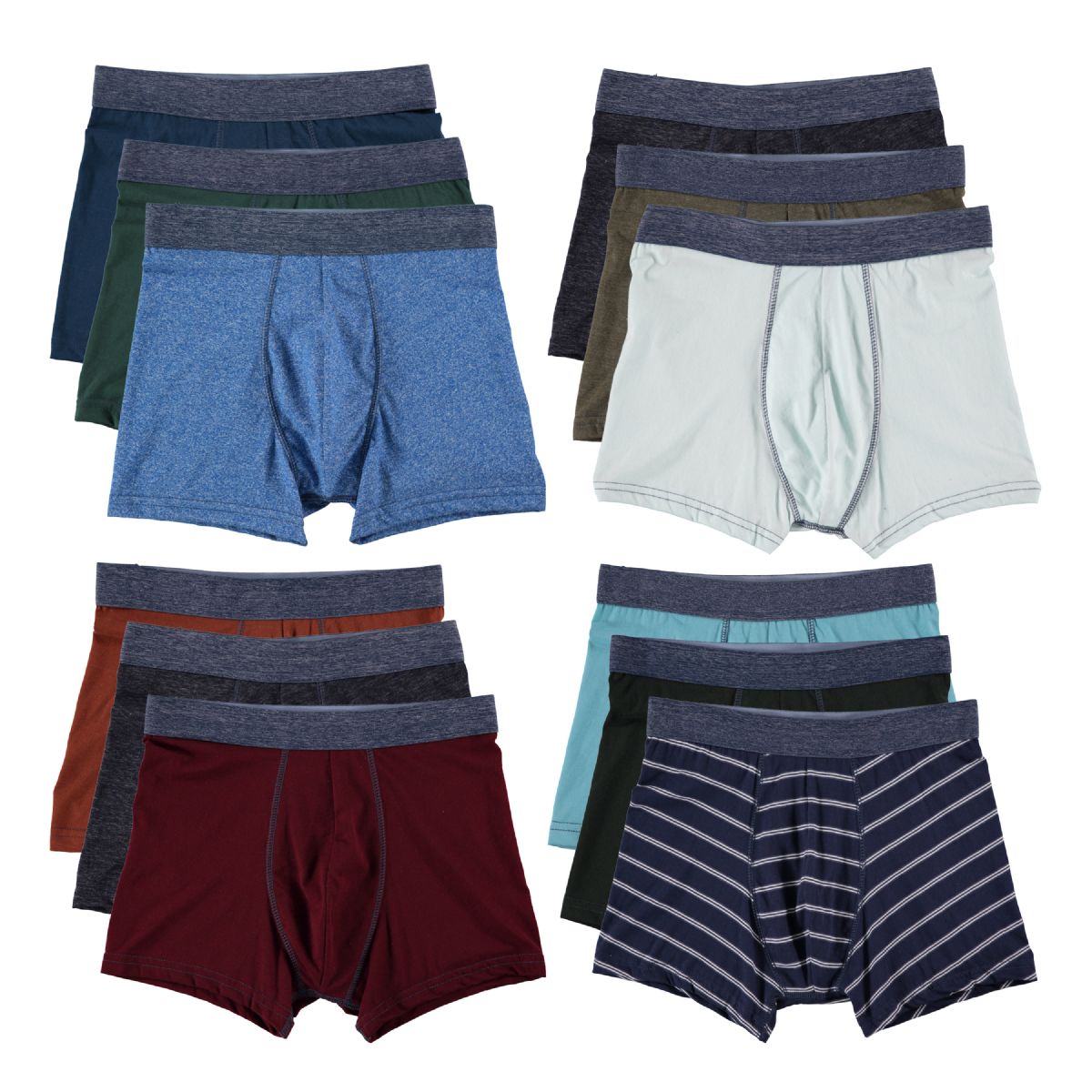 36 Bulk Yacht & Smith Mens 100% Cotton Boxer Brief Assorted Colors Size Small
