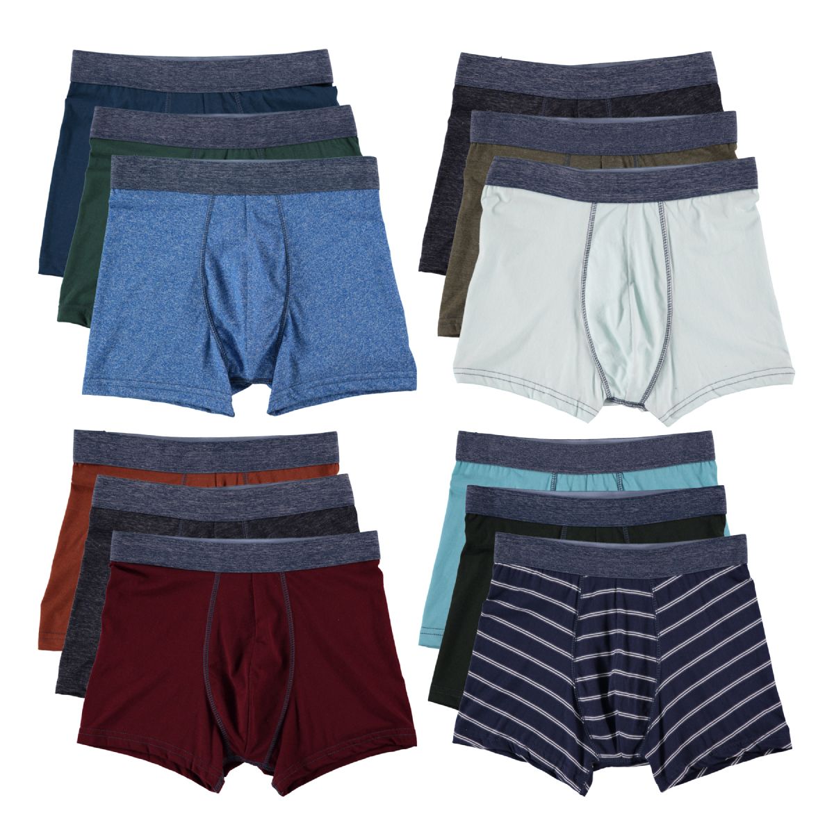 Yacht & Smith Mens 100% Cotton Boxer Brief Assorted Colors Size Large - at  -  