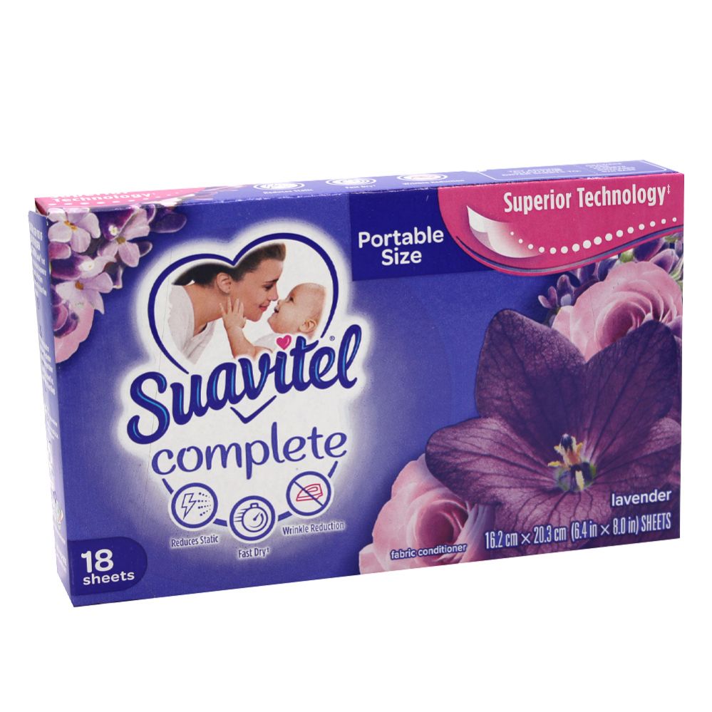 15 Pieces of Suavitel Dryer Sheets 18 Count Lavender